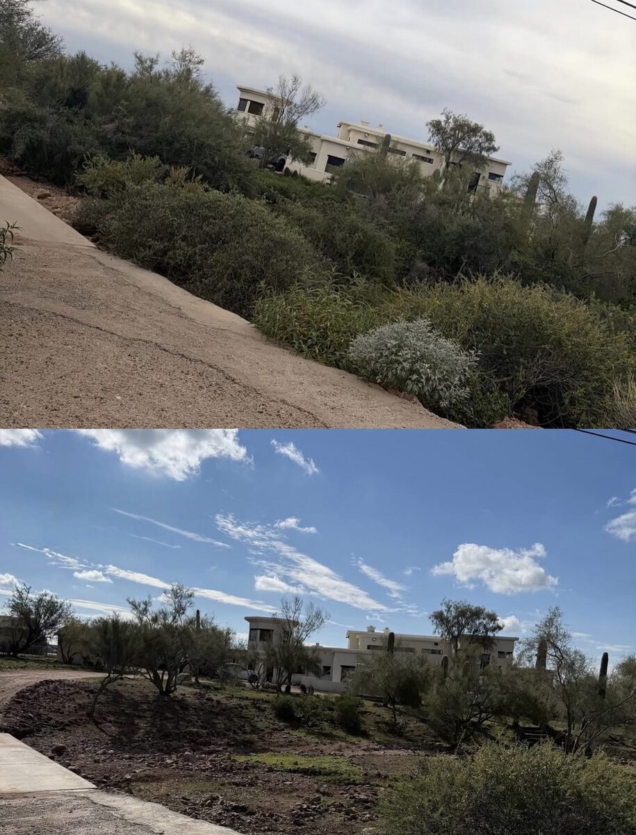 Full-property wildfire mitigation and defensible space reset on an Arizona property